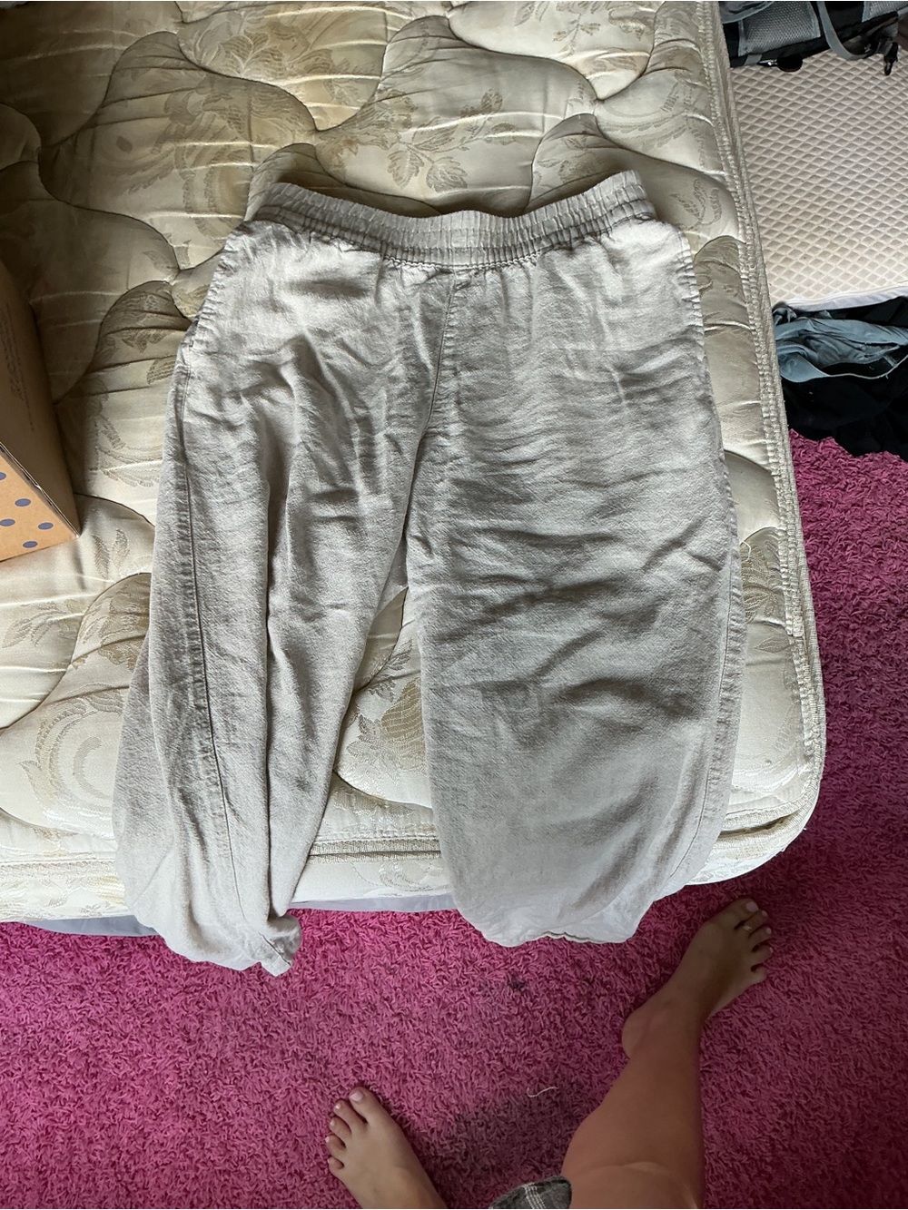 Old Navy Neutral Beige High-Rise linen pants